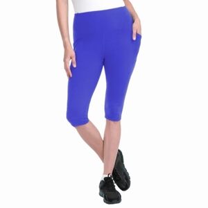Spyder Active Capri Leggings Women's Size XXL Blue Stretch With Pockets NWT